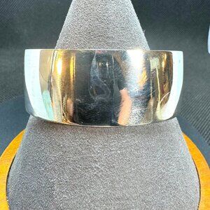 S. Kirk & Son VTG Sterling Silver 9/10th" Wide High Polish Finish Cuff Bracelet